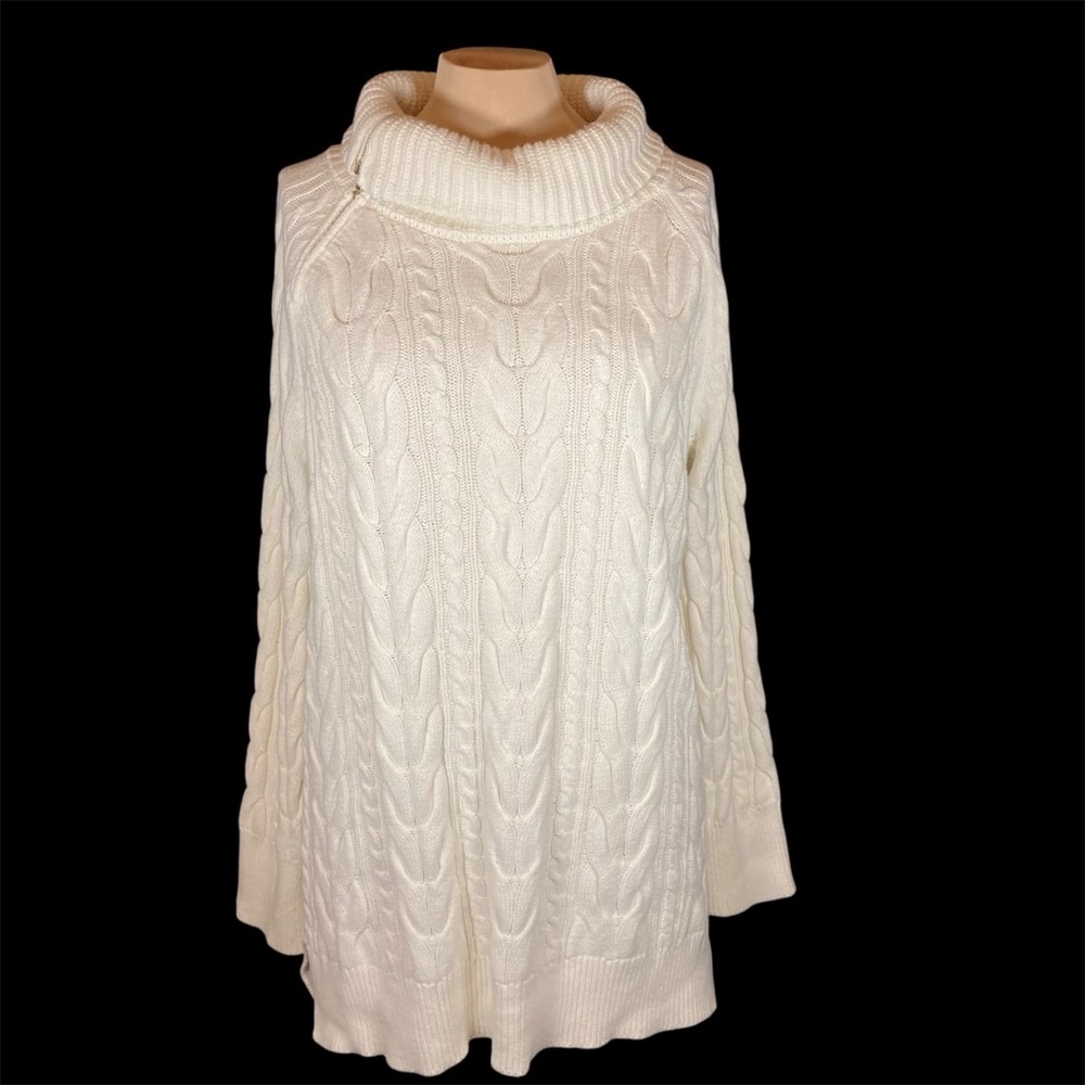 Elegant Cable‎ Knit Cream Sweater | Oversize Fishermans Sweater | Gold Zipper